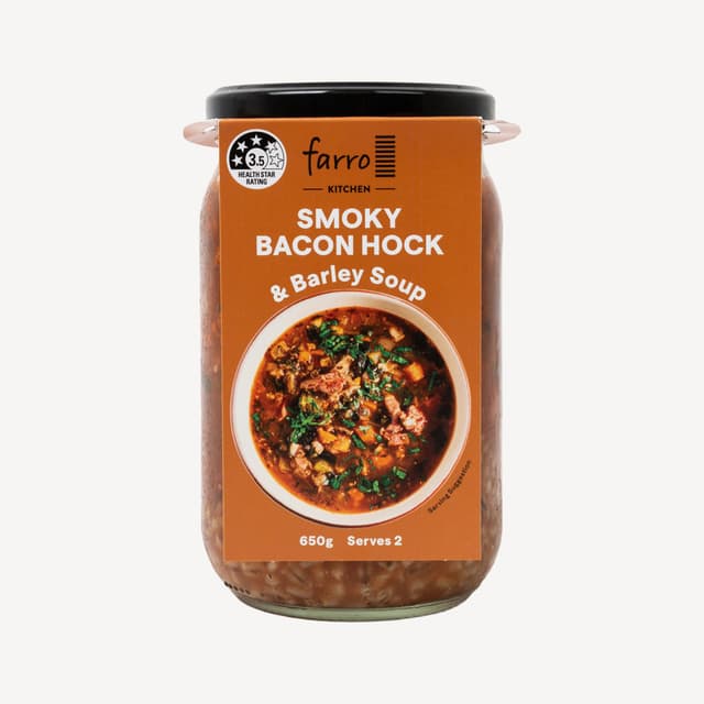 Farro Kitchen Smoky Bacon Hock & Barley Soup 650g