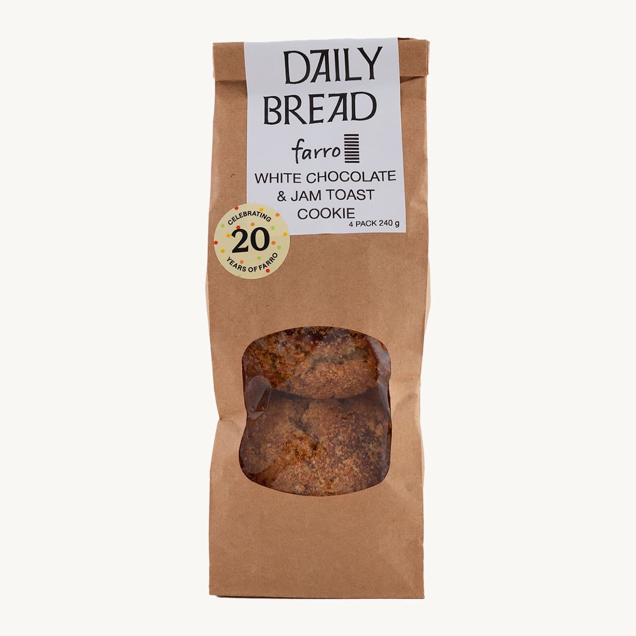 Daily Bread x Farro White Chocolate And Jam Toast Cookie 4pk