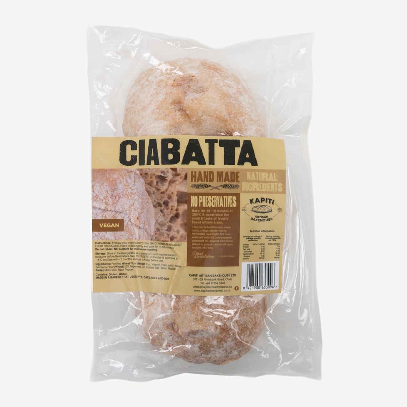 Kapiti Artisan Ciabatta 360g