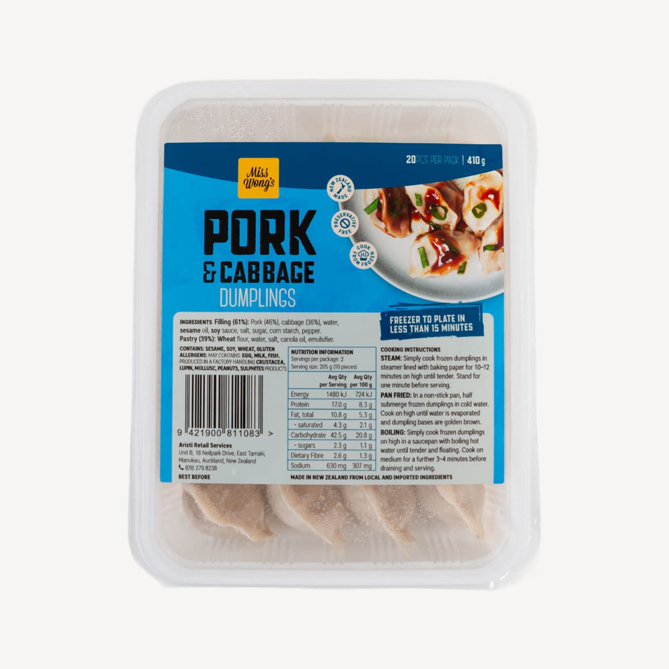 Miss Wongs Dumplings Pork Cabbage