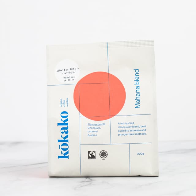 Kokako Mahana Blend Coffee Whole Beans 200g