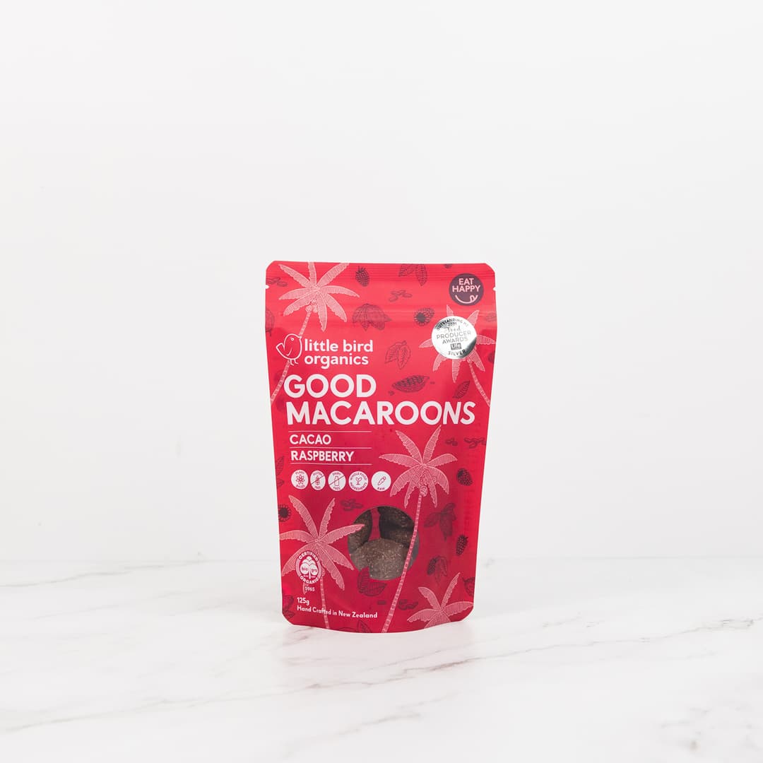 Little Bird Cacao And Raspberry Macaroons 5pkt 125g