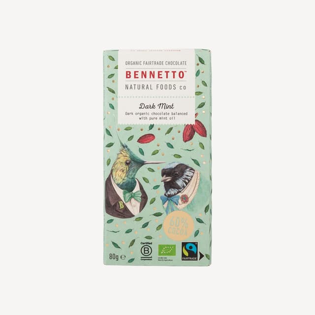 Bennetto Chocolate Block Dark Mint 80g