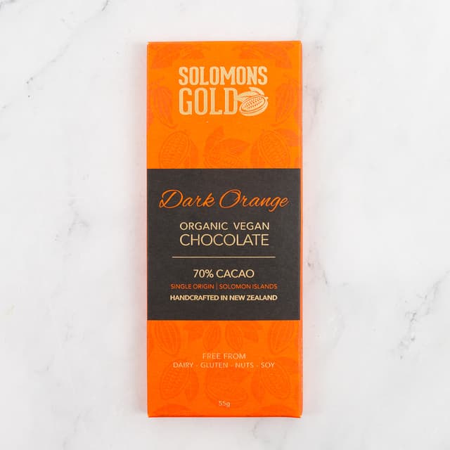 Solomons Gold Chocolate Bar Dark Orange 70 Cacao 55g
