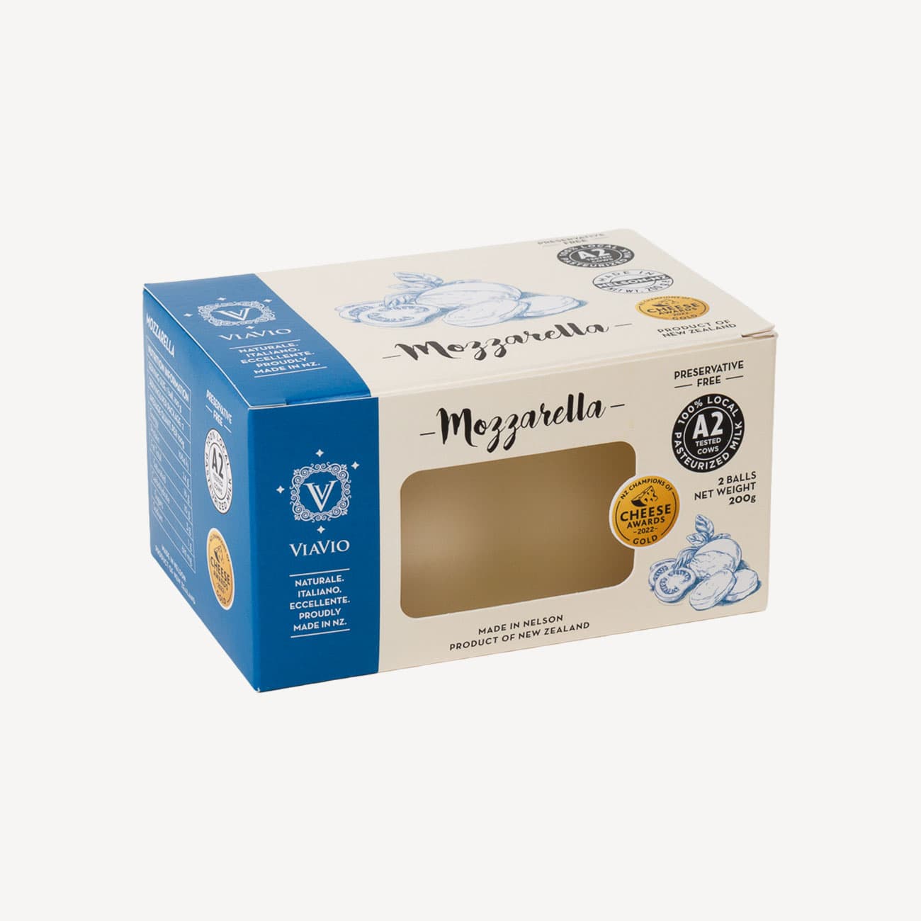 Viavio A2 Cows Milk Mozzarella 200g