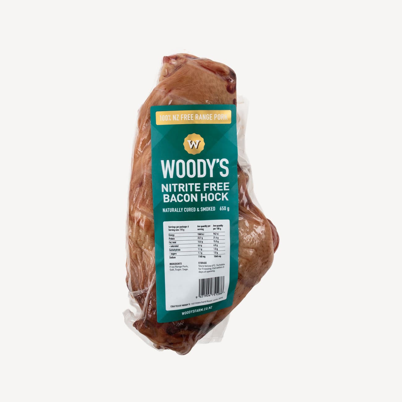 Woodys Free Range Bacon Hocks 650g
