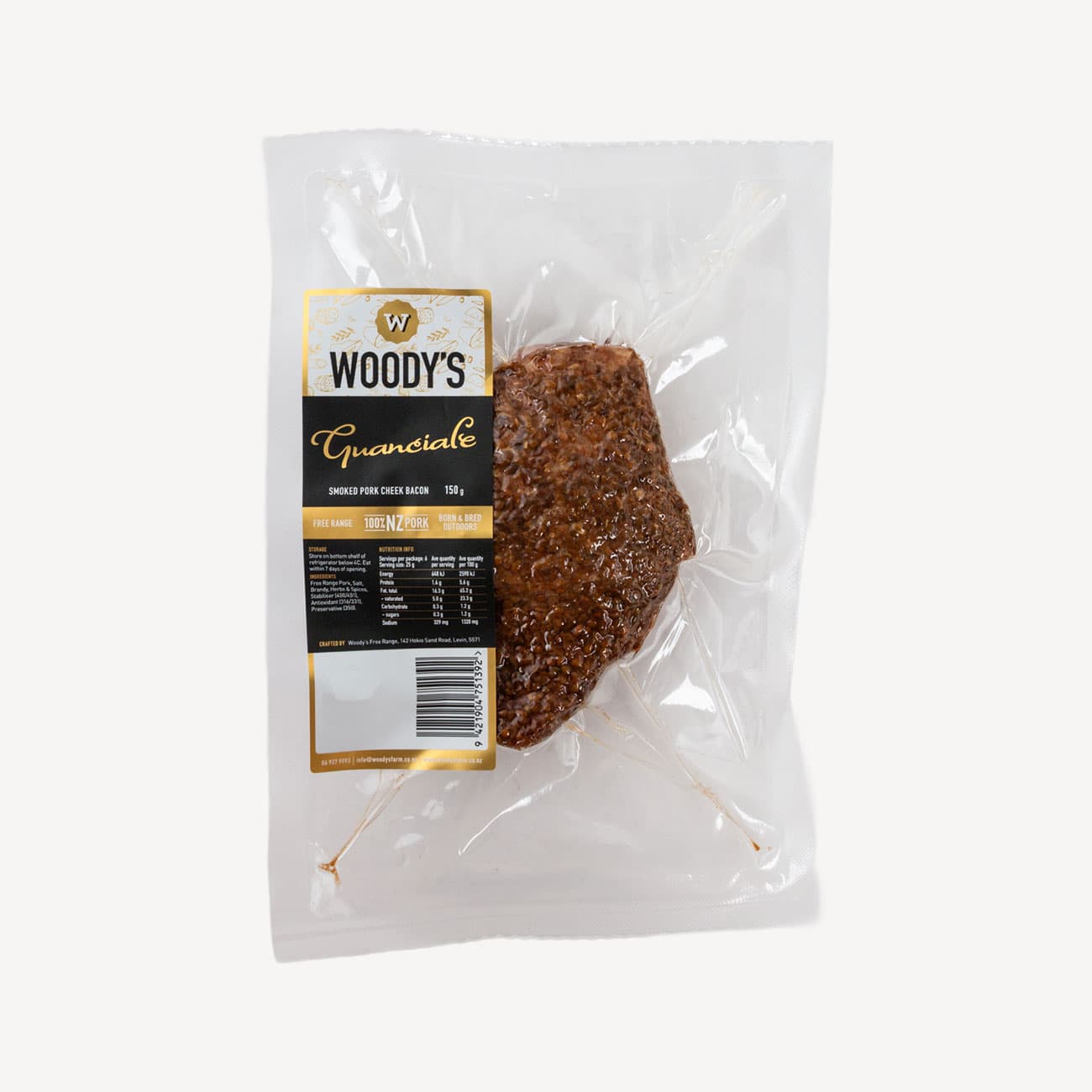 Woodys Free Range Guanciale 150g