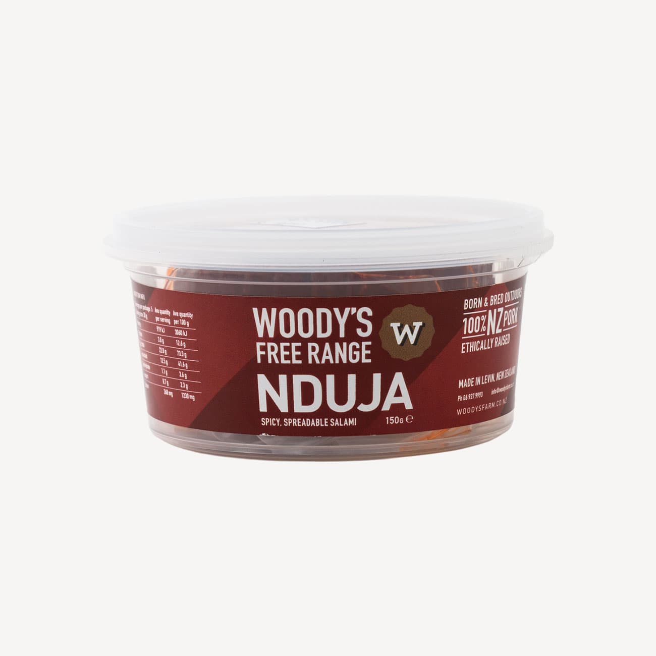 Woodys Free Range Nduja Salami 150g