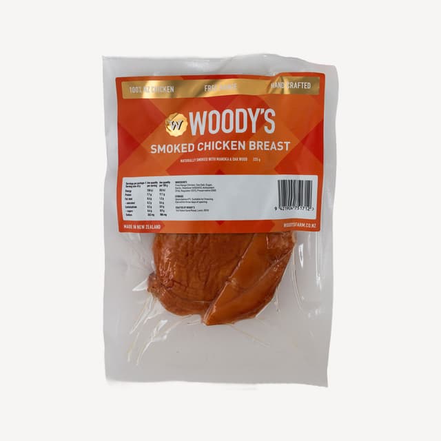 Woodys Free Range Smoked Chicken Breast 225g