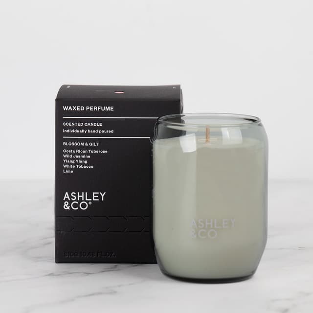 Ashley & Co Waxed Perfume Blossom And Gilt Candle 310g