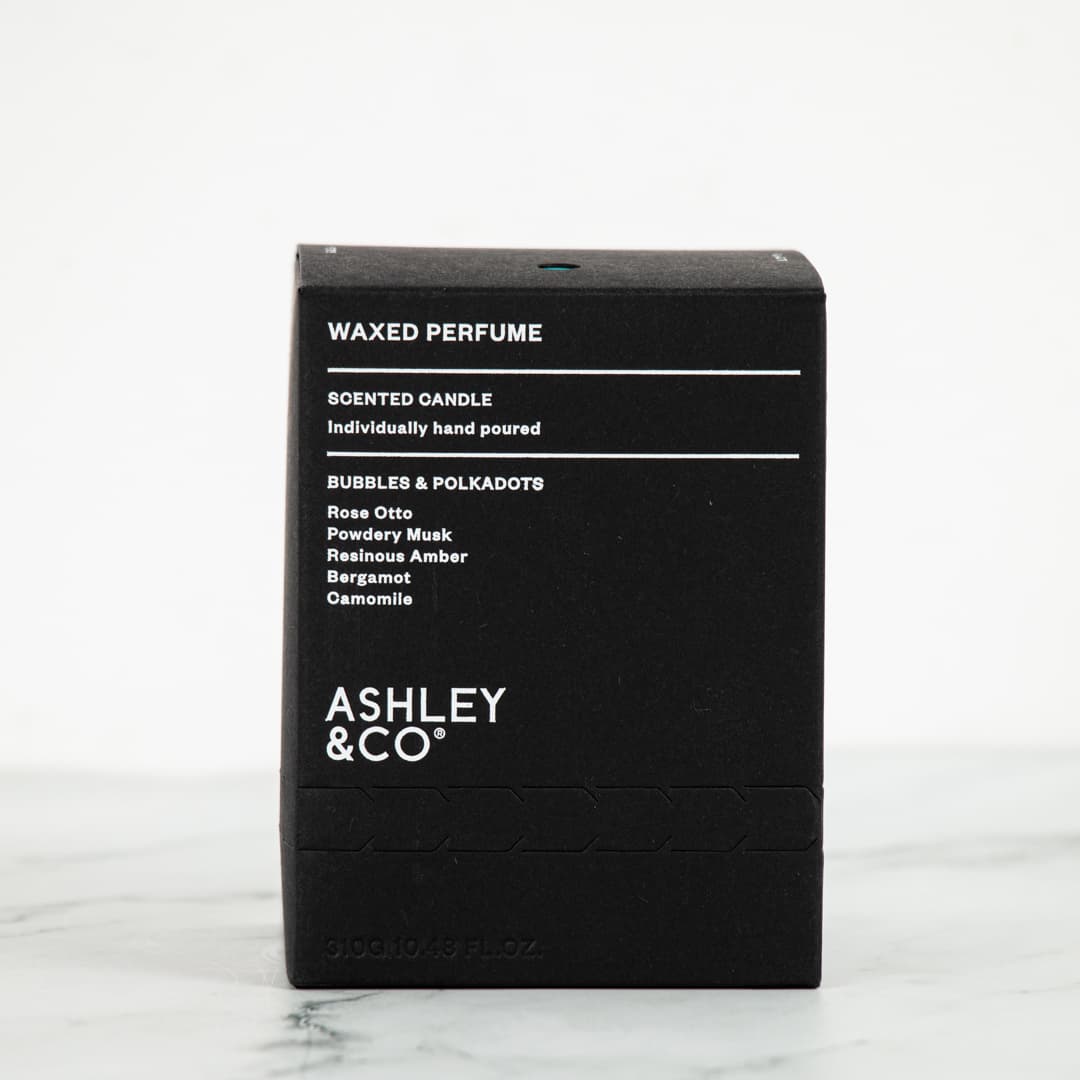 Ashley & Co Waxed Perfume Bubbles & Polkadots Candle 310g