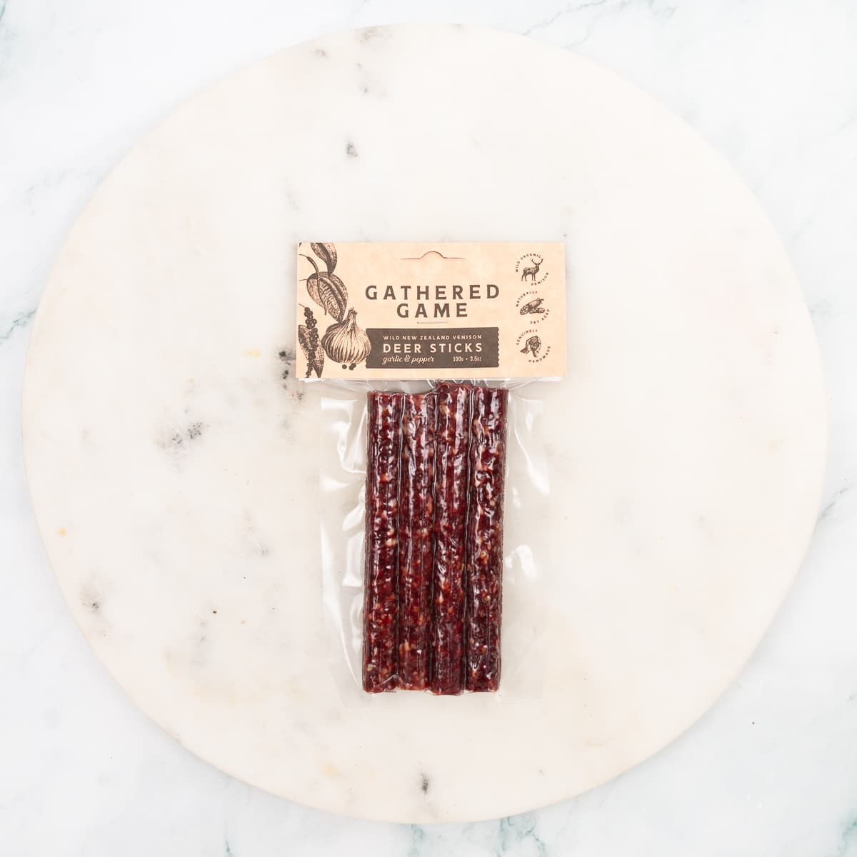 Gathered Game Garlic Pepper Deer Stick 100g