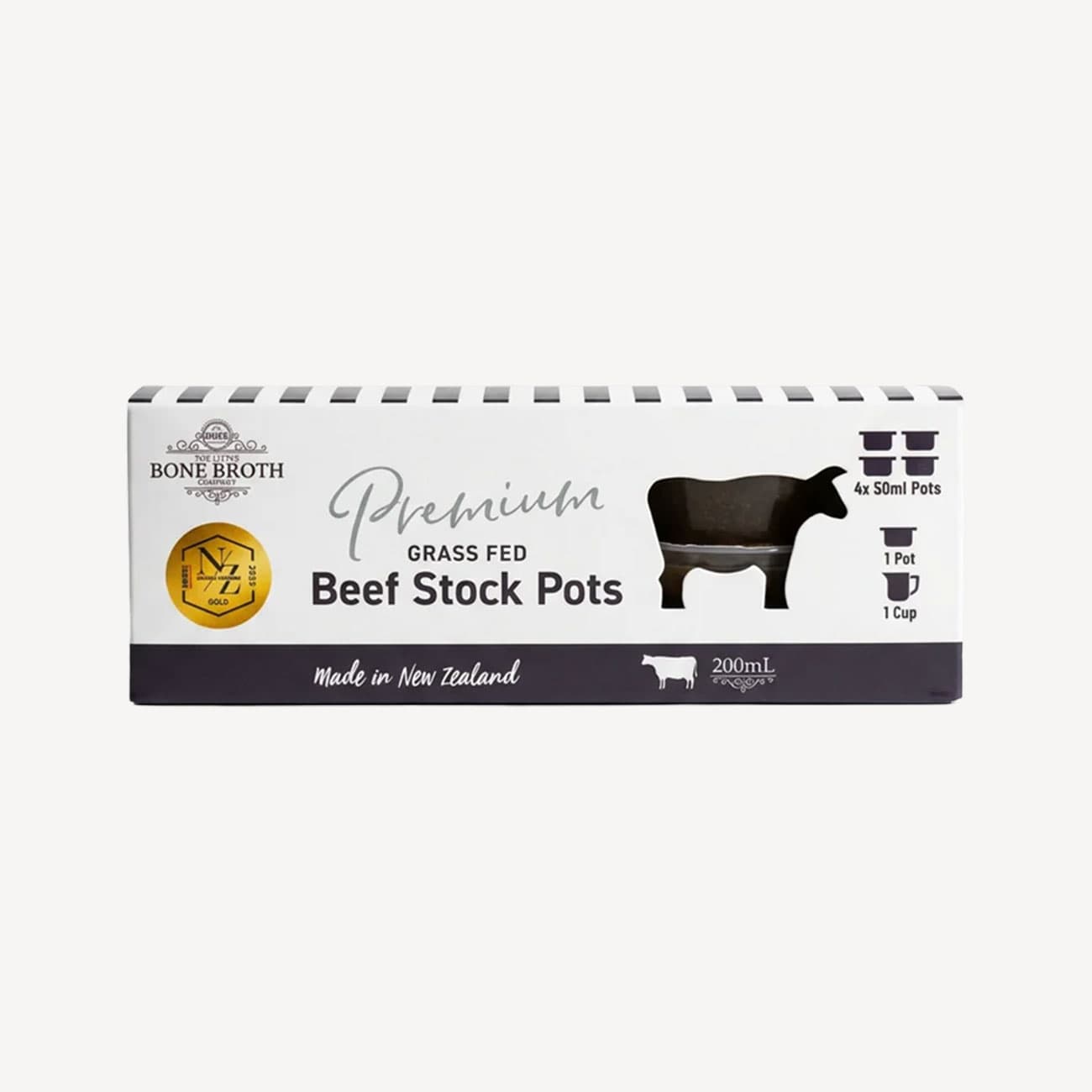 The Little Bone Broth Beef Bone Broth Pots 4pk