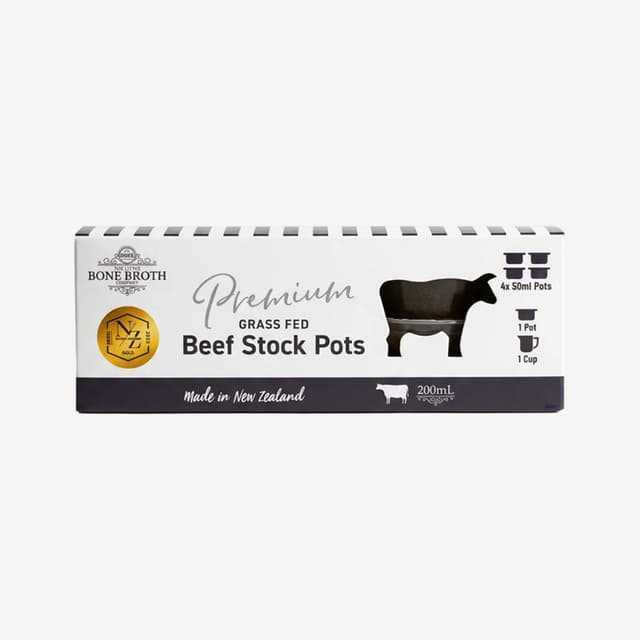 The Little Bone Broth Beef Bone Broth Pots 4pk