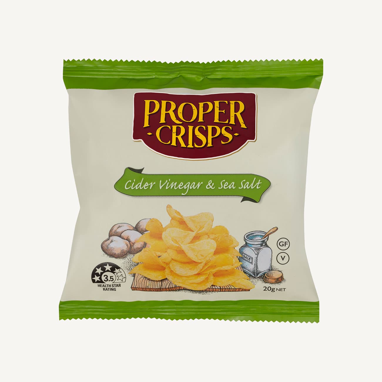 Proper Crisps Cider Vinegar And Sea Salt 20g