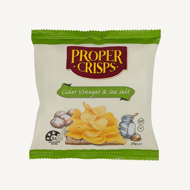 Proper Crisps Cider Vinegar And Sea Salt 20g