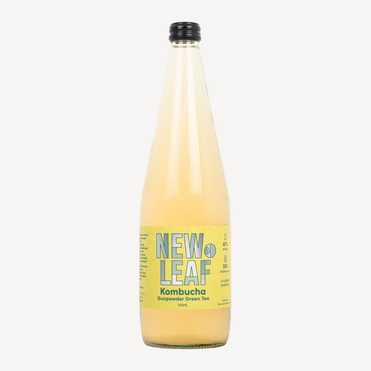 New Leaf Gunpowder Green Tea Kombucha 750ml