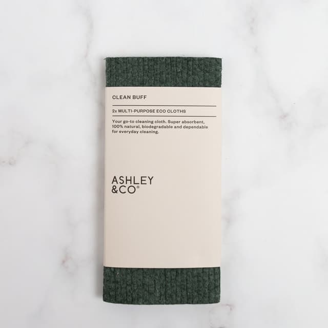 Ashley & Co Clean Buff Multi-Purpose Cloths Hushed Kale 2 Pack