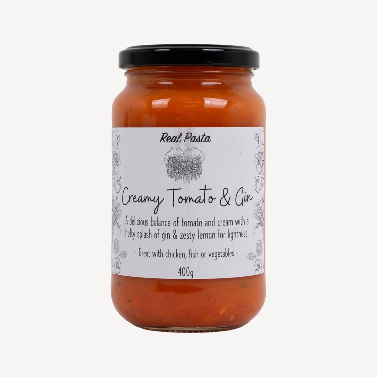 Real Pasta Creamy Tomato And Gin Sauce 400g