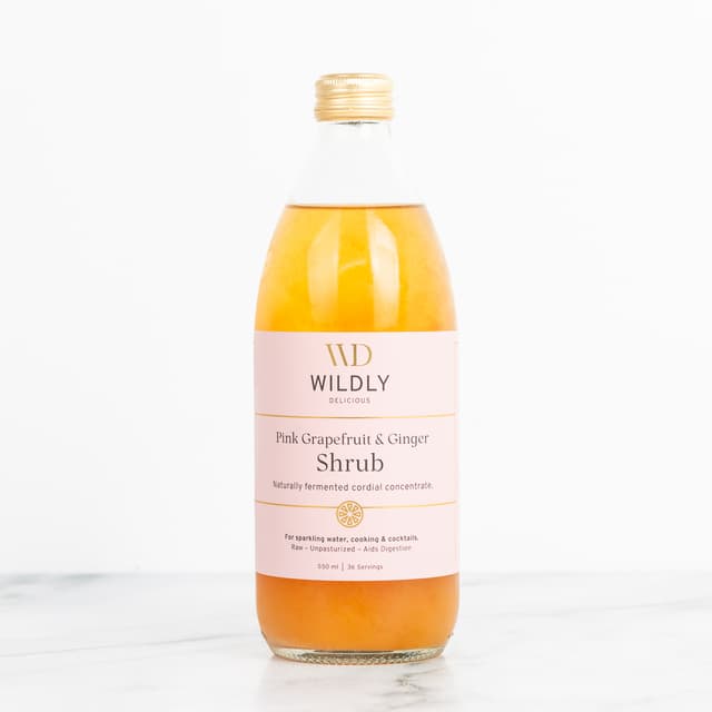 Wildly Delicious Botanical Shrub Pink Grapefruit Ginger 500ml