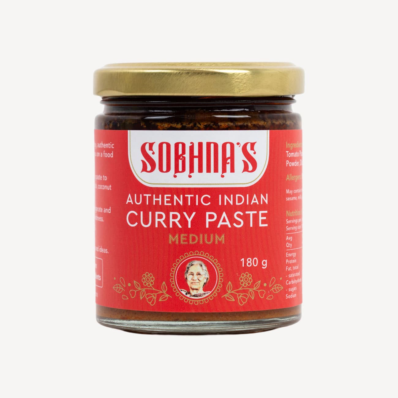 Sobhnas Authentic Medium Curry Paste 180g