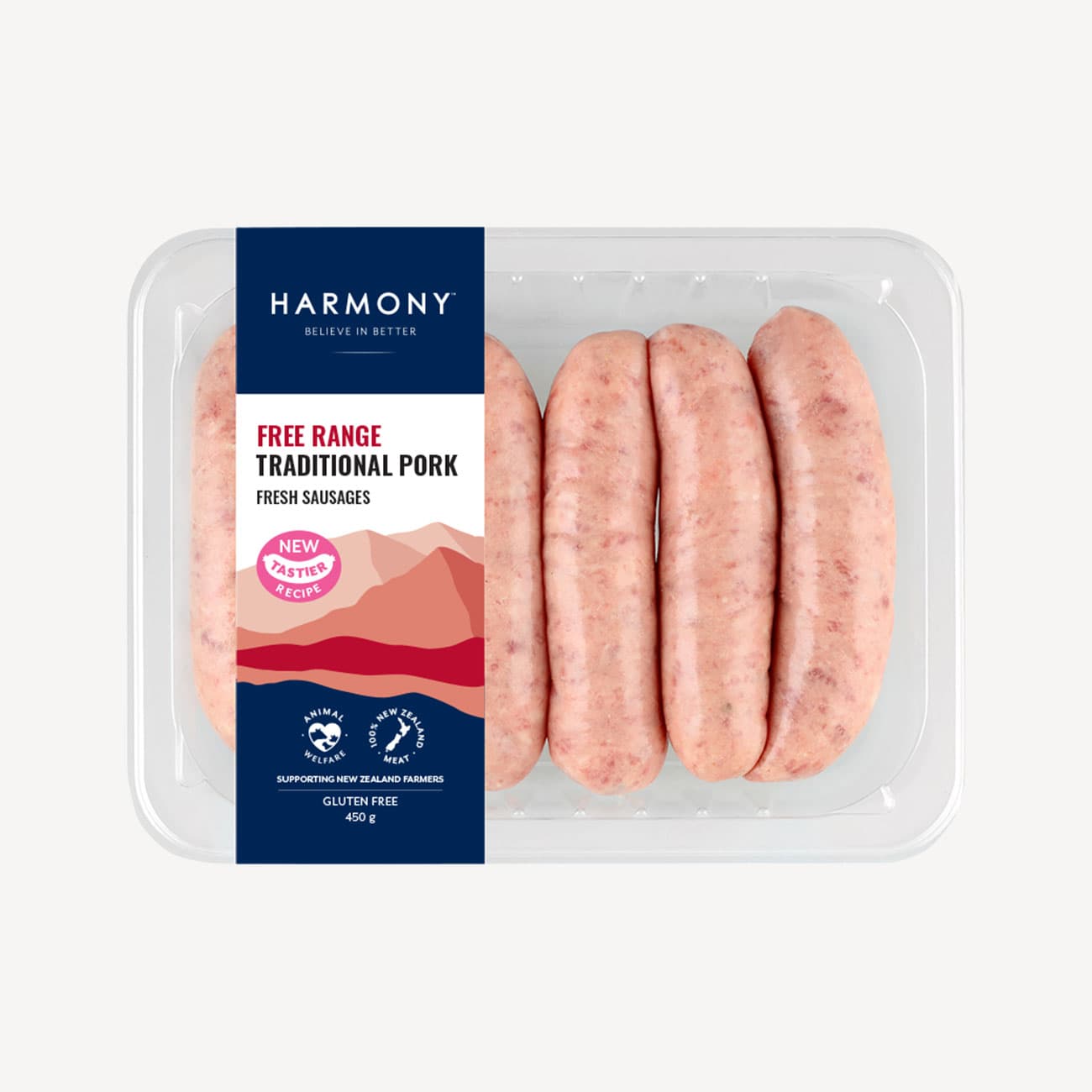 Harmony Free Range Traditional Pork Sausages 450g