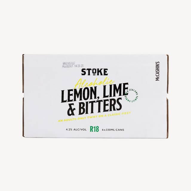 Stoke Alcoholic Lemon Lime & Bitters 330ml 6pk