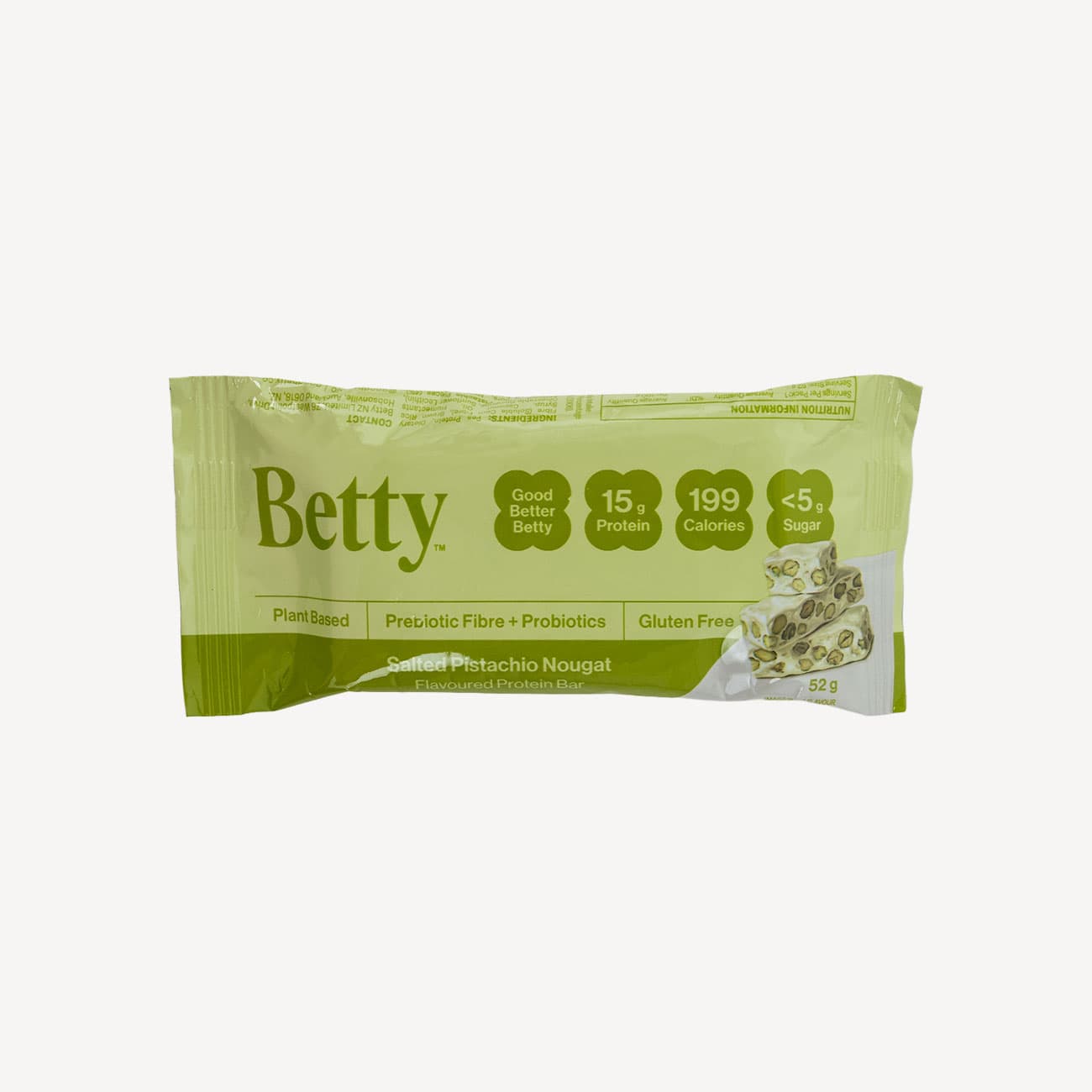 Betty Bar Salted Pistachio Nougat 52g