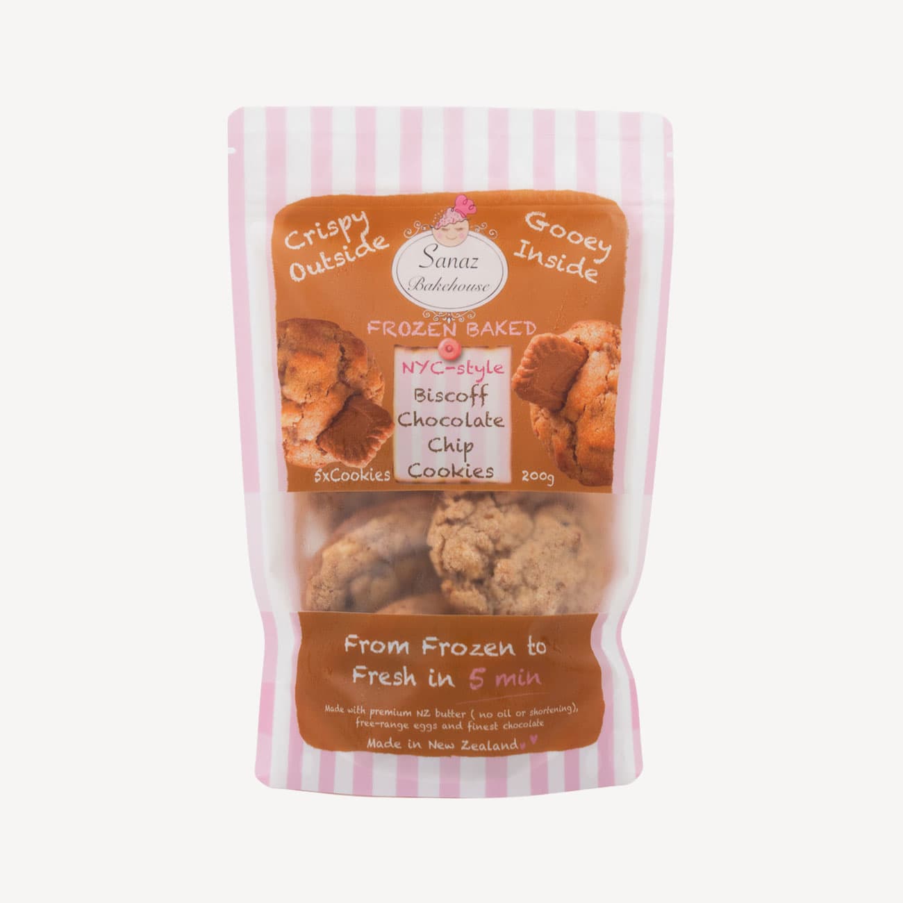 Sanaz Bakehouse Biscoff Choc Chip Cookies 200g