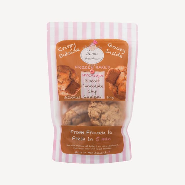 Sanaz Bakehouse Biscoff Choc Chip Cookies 200g