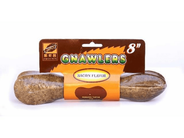 Gnawlers Bacon Bone Dog Treat 8 inch