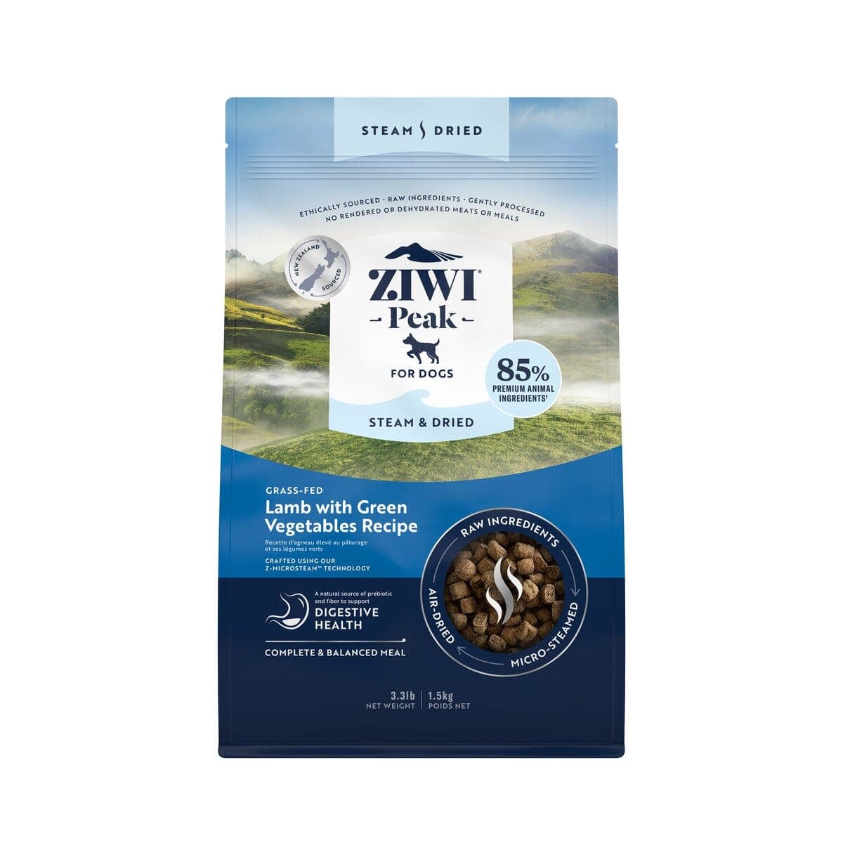 Ziwi Peak Steam & Dried Lamb Dog Food 1.5kg