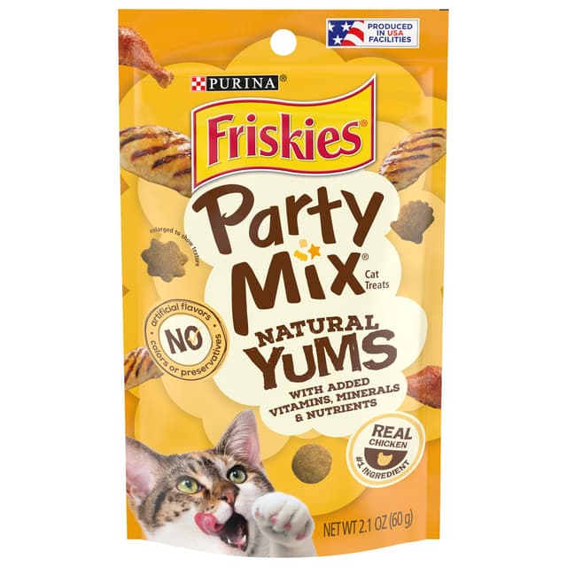 Friskies Party Mix Natural Yums Chicken Cat Treats 60g