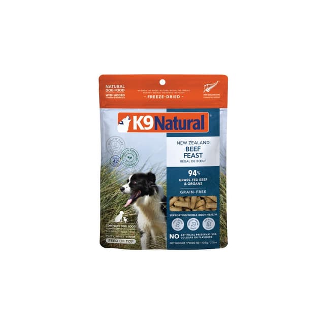 K9 Natural Freeze-Dried New Zealand Beef Dog Food Topper 100g