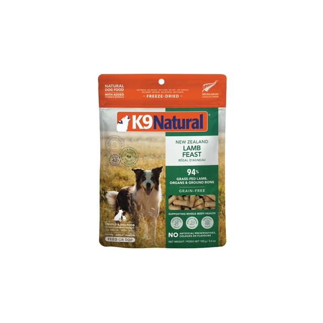 K9 Natural Freeze-Dried New Zealand Lamb Dog Food Topper 100g
