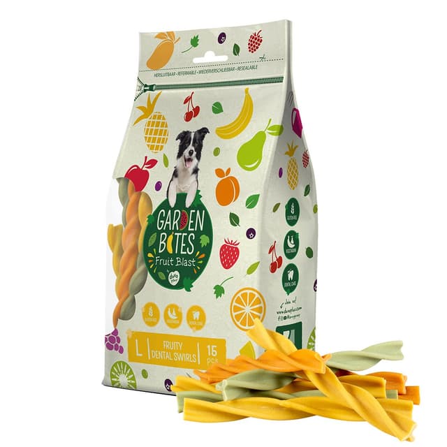 Garden Bites Dog Treat Fruity Dent Swirl 16cm 15pc 270g