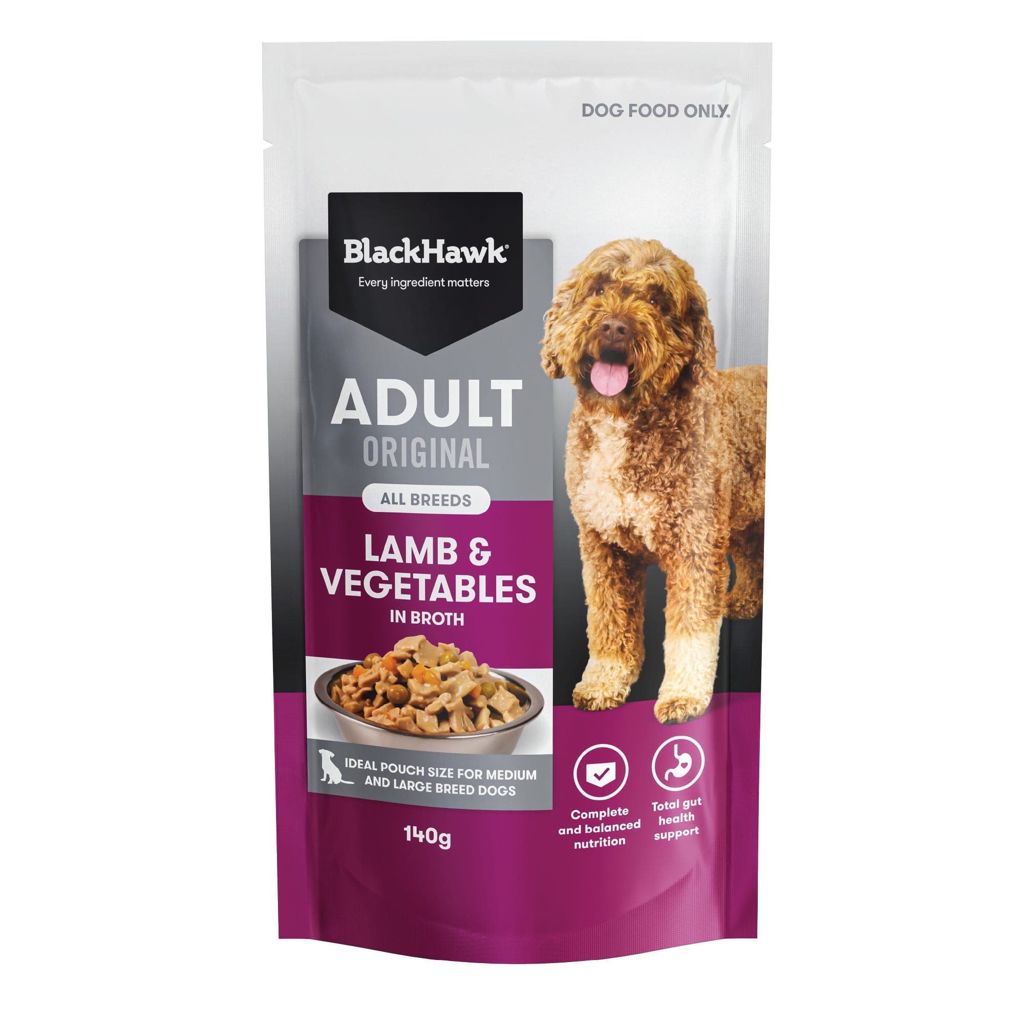 Black Hawk Original Lamb & Vegetables Wet Dog Food 140g