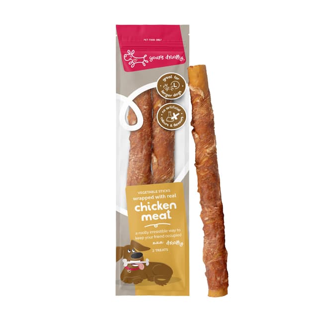 Yours Droolly Chicken Wrapped Sticks Large 2pc