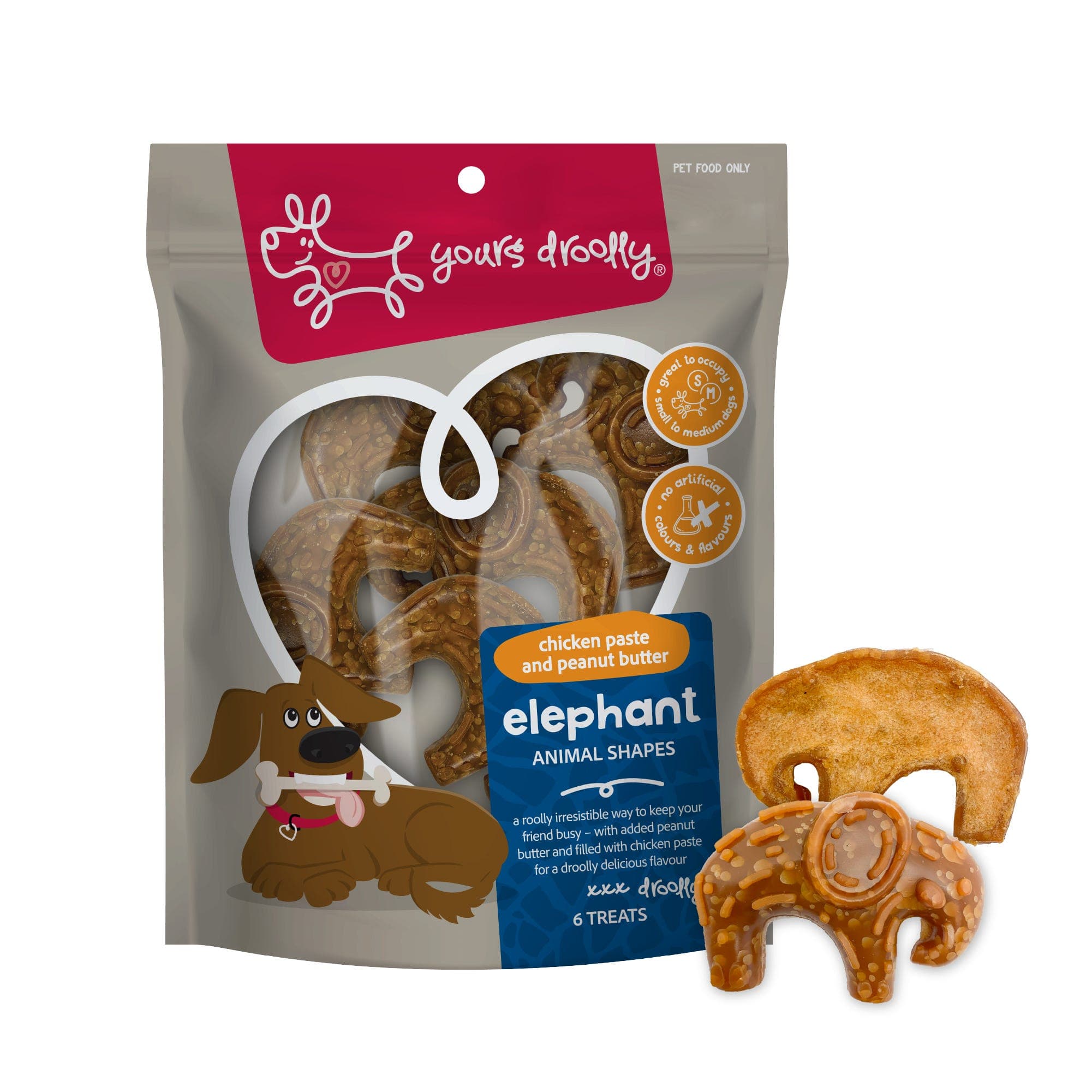 Yours Droolly Chicken Paste Filled Elephant Shapes 6Pc