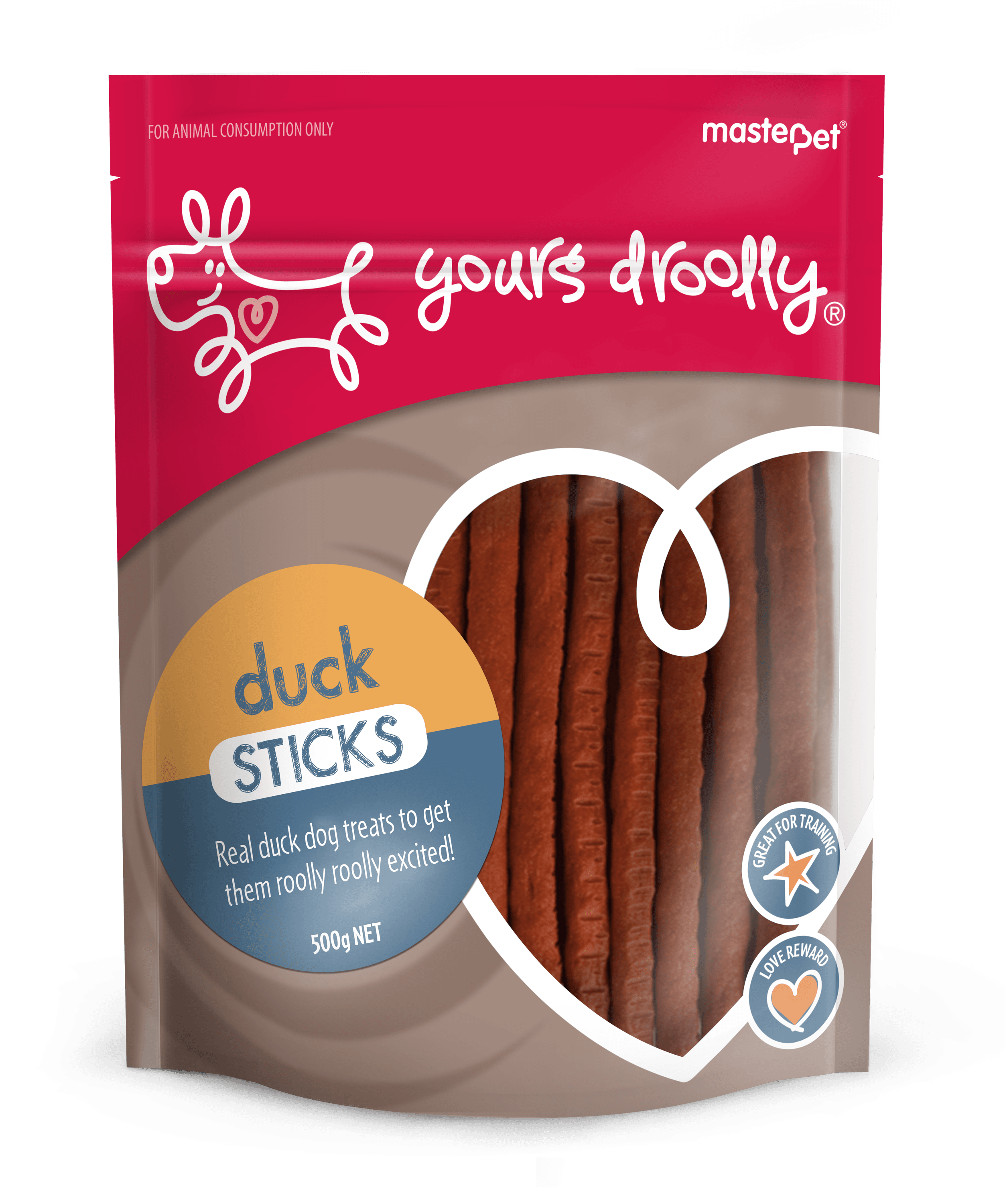 Yours Droolly Duck Sticks Dog Treats 500g