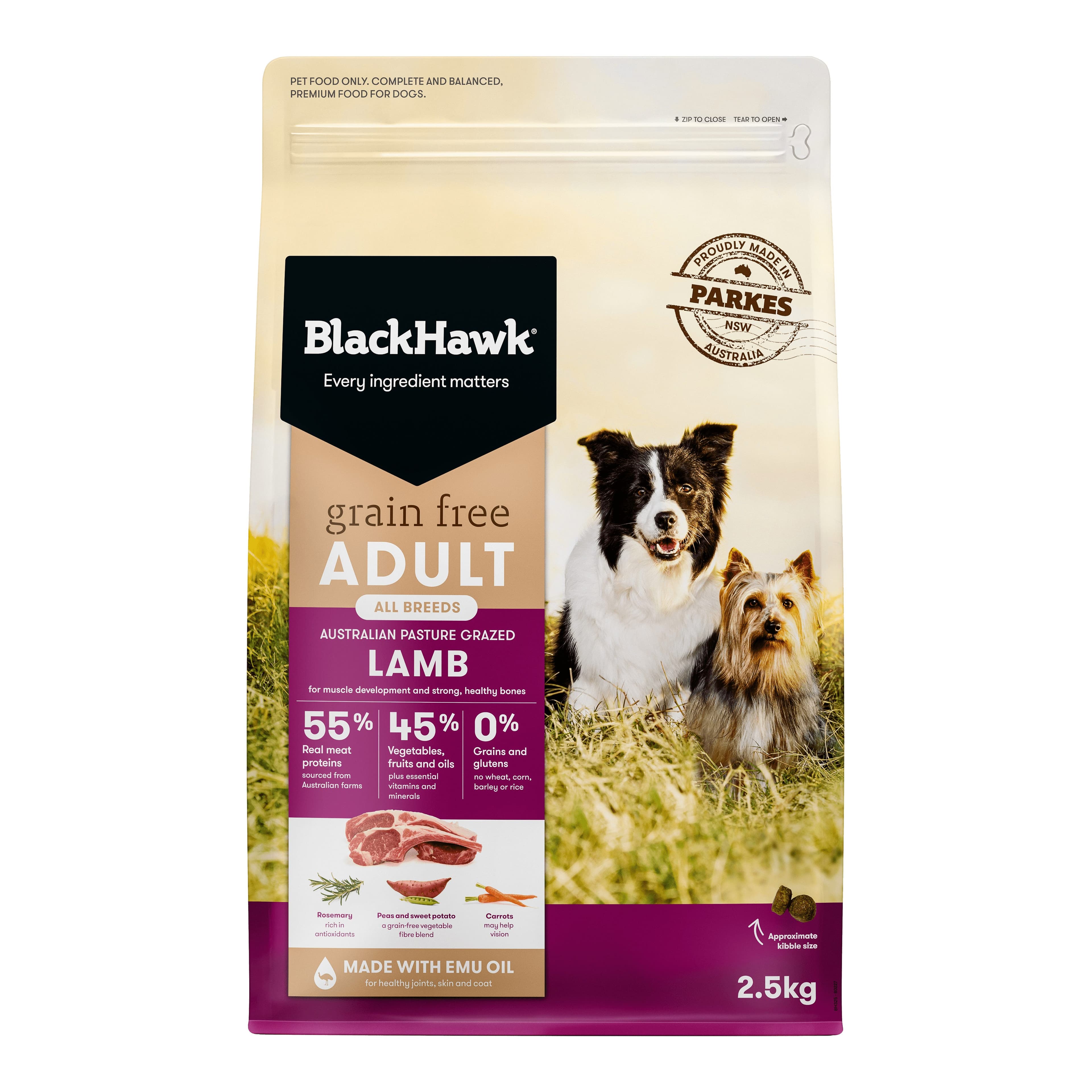 Black Hawk Grain Free Lamb Dry Dog Food 2.5kg