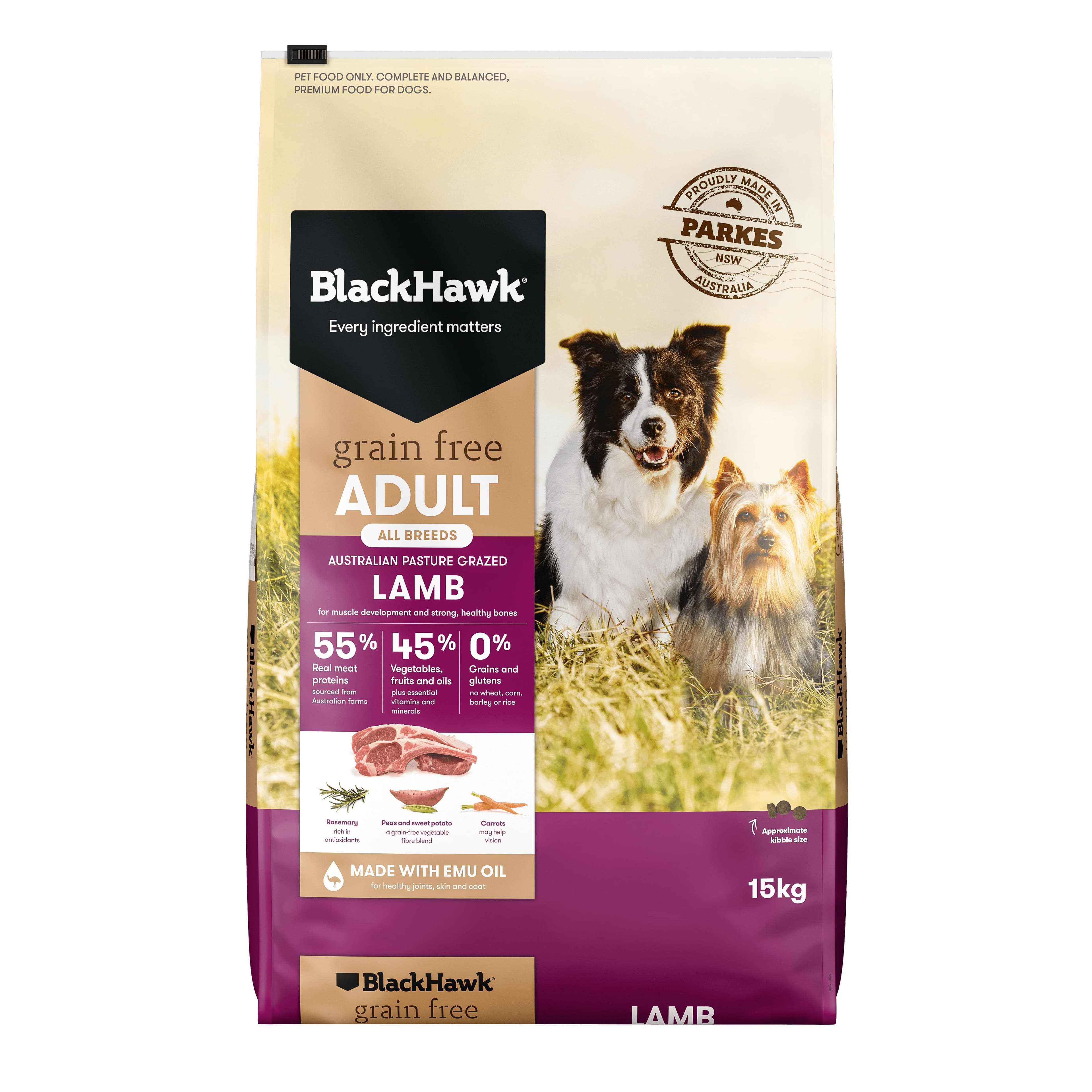 Black Hawk Grain Free Lamb Dry Dog Food 15kg