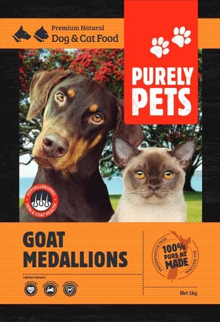 Purely Pets Goat Medallions Frozen Cat & Dog Food 1kg