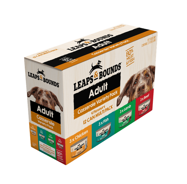 Leaps & Bounds Dog Adult Casserole Variety Pack 12x85g