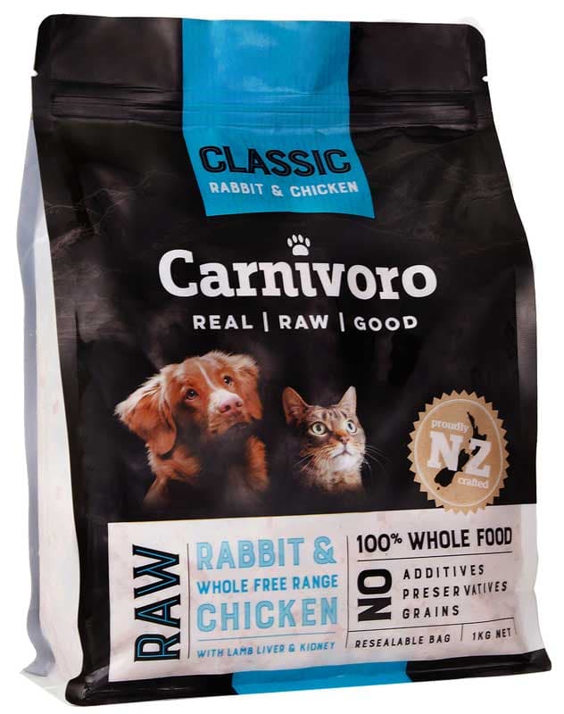 Carnivoro Classic Rabbit & Chicken Frozen Cat & Dog Food 1kg