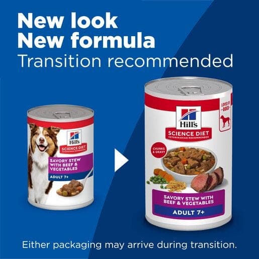 Hill's Science Diet Adult 7+ Savory Stew Beef & Vegetables Dog Food 363g