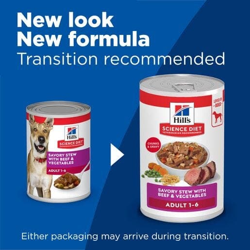 Hills Science Diet Adult Savory Stew Beef & Vegetables Dog Food 363g