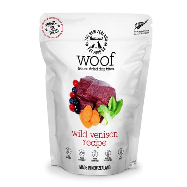 Woof Dog Treats Freeze Dried Wild Venison 50g