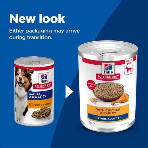 Hill's Science Diet 7+ Chicken & Barley Canned Dog Food 370g