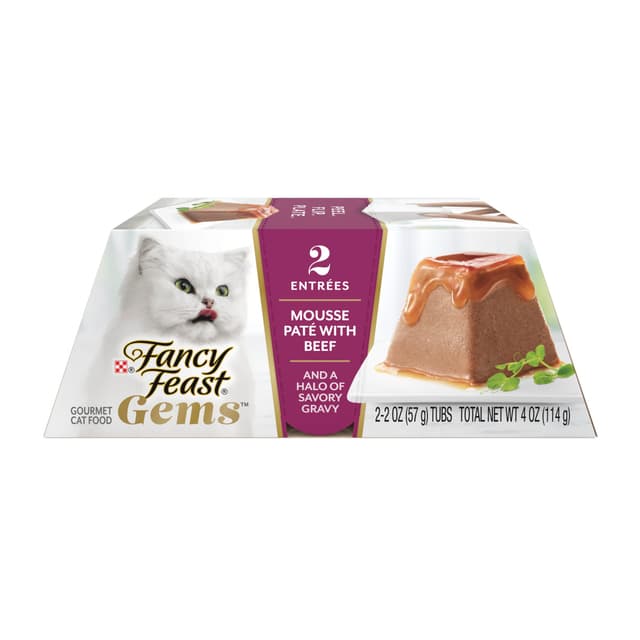 Fancy Feast Gems Mousse Pate With Beef Wet Cat Food 2 x 57g